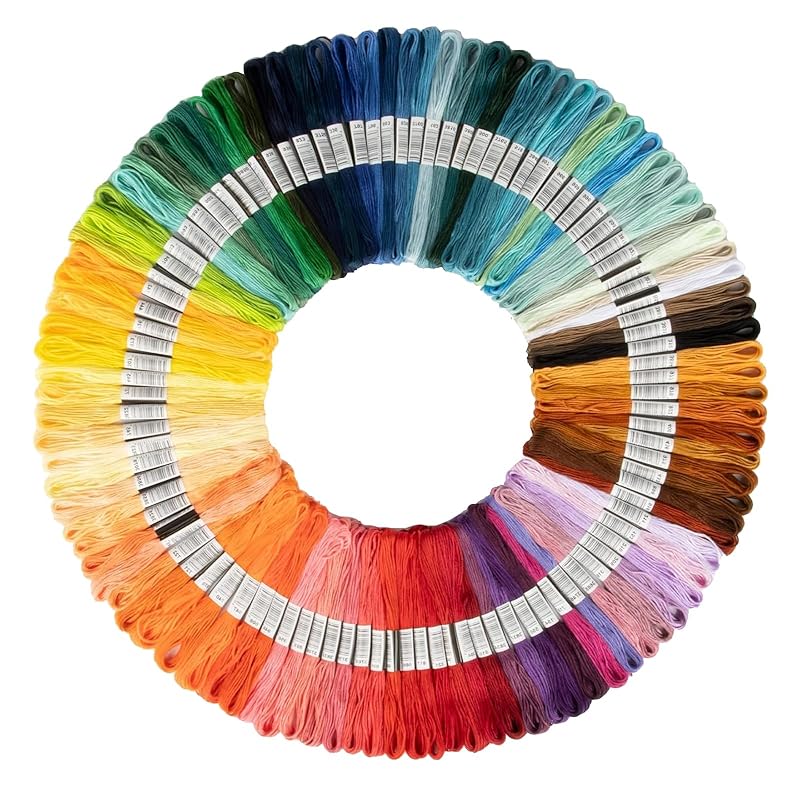 

BTtime embroidery thread sewing thread 50 color set embroidery thread thimble DIY for embroidery multicolored bright sewing thread hand sewing thread