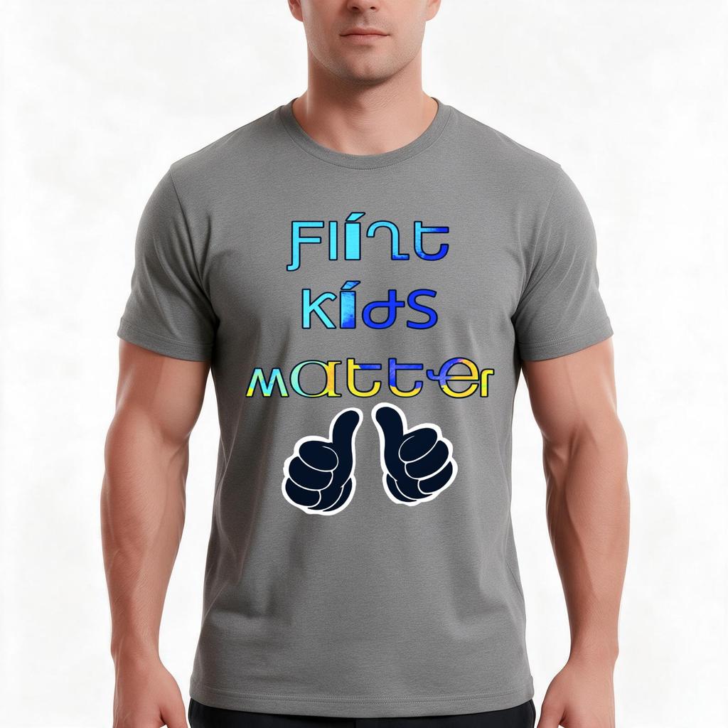 Flint Kids Matter Tshirt Summer Casual Cotton Tee Oversized Streetwear Tops Vintage Graphic Print Loose Fit Short Sleeve
