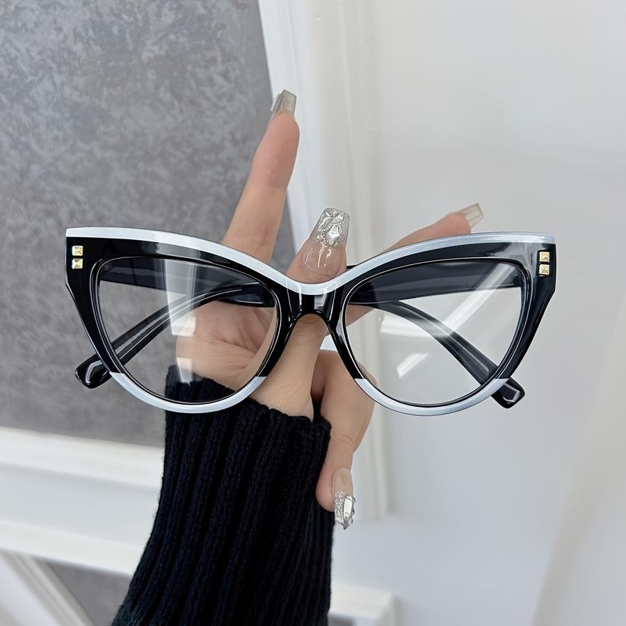 

1Pc Classic Cat Eye Frame Unisex Vintage Elegant Clear Glasses Pc Frame Full Rim Metal Hinges Women Men Fashion Accessories