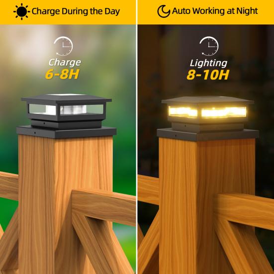1/2 ks Solární světla na sloupky Vodotěsné Automatické nabíjení Snadná instalace Bezdrátová LED světla na terasu a plot