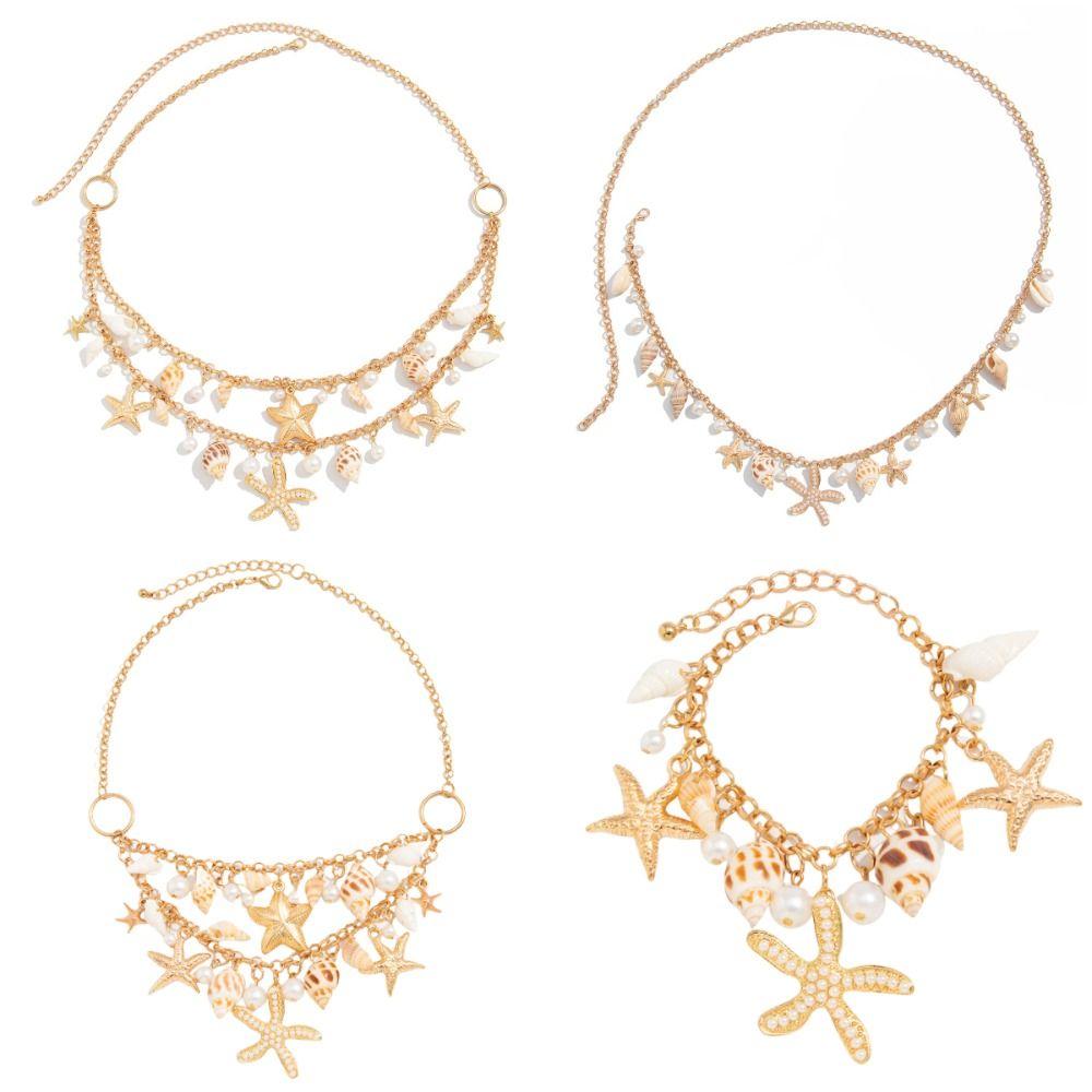 

Bohemian Beach Shell Waistband Adjustable Bikini Body Chain Dress Accessories Bracelets