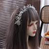 Zinc Zinc Alloy Leaf Bridal Headband Handmade Bridal Tiara Hair Vine Luxury Crystal Headpiece  Wedding