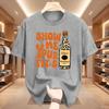Herren Casual Kurzarm Sommer Mode T-Shirt Textmuster Oberteil Lässiger Stil Baumwoll-Oberteile