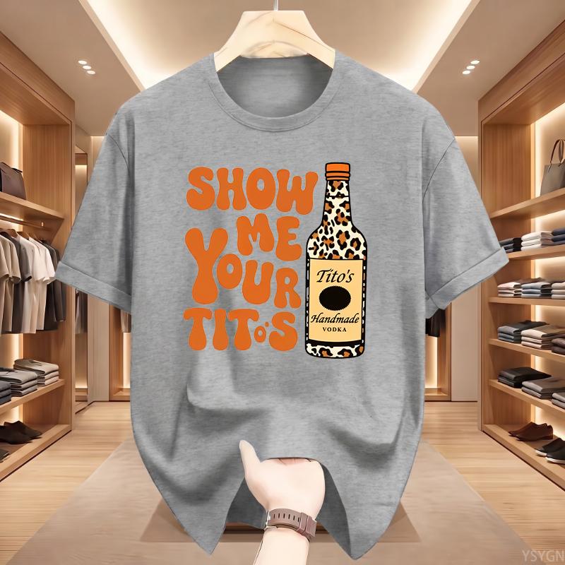 Herren Casual Kurzarm Sommer Mode T-Shirt Textmuster Oberteil Lässiger Stil Baumwoll-Oberteile