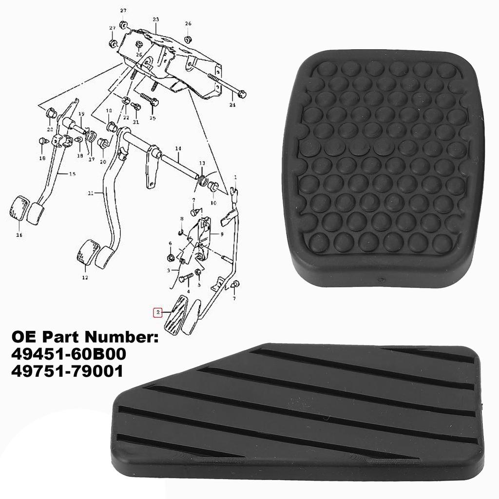 3Pcs Car Brake Clutch Accelerator Pedal Rubber Pad Cover Kit For SUZUKI Swift Samurai Sidekick Vitara Tracker Daewoo Matiz Tico