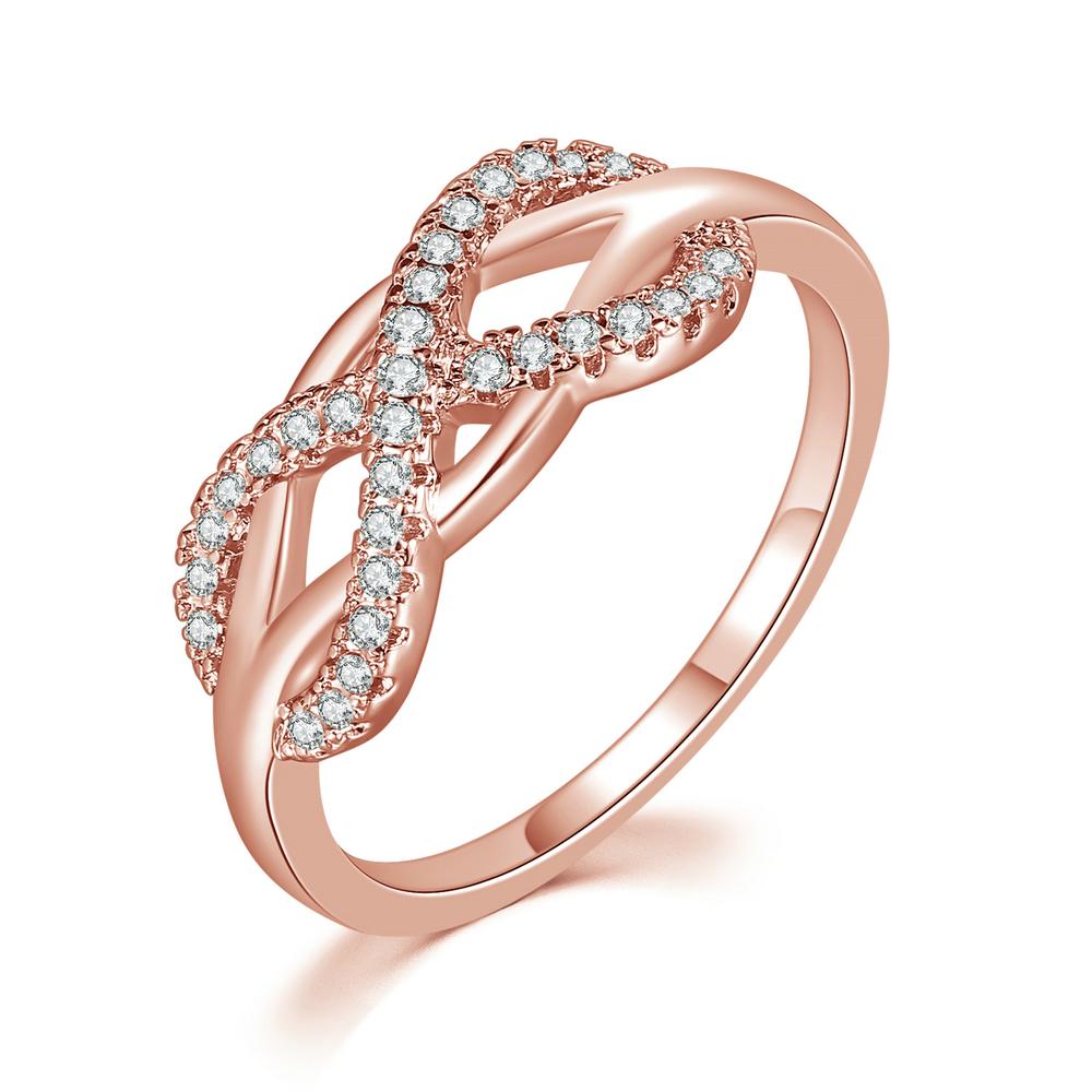 

ZHOUYANG Wedding Ring For Women Romantic Endless Love Cubic Zirconia Hollowout 8 Rose Gold Color Party Gift Fashion Jewelry R836 12