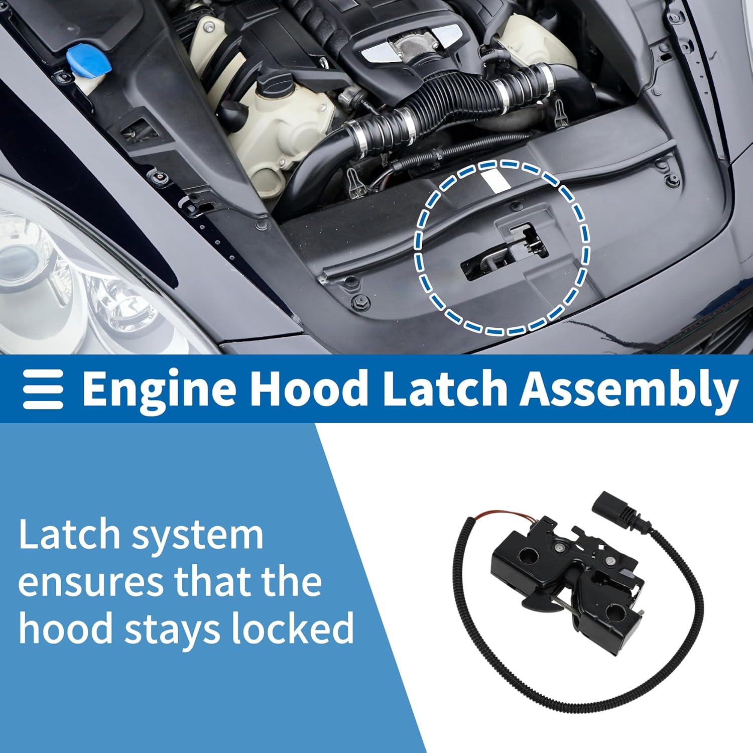 Hood Latch Assembly for Volkswagen Jetta 2011-2018 Engine Hood Latch Lock Release No.5C7823509B 1 Pcs