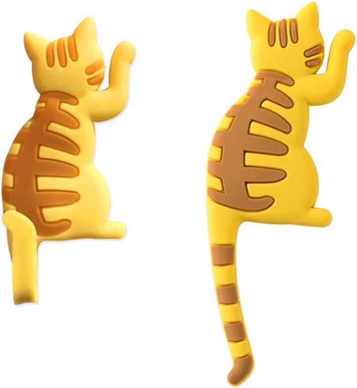 6 ks Magnetické háčky Tvar kočky Beze stopy Držák na klíče na lednici pro kancelářskou lednici Dekorace na bílou tabuli Náhodný vzor