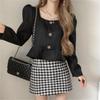 Korean Retro Ruffled Square Collar Shirt - Women's Spring/Autumn 2025 Fashion