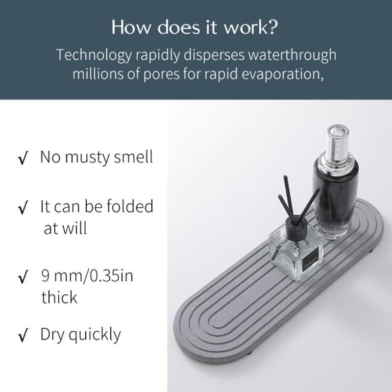 2pcs Diatomite Tray Set for Fast Drying and Molds Prevention Sink Organizers Practical Molds Resistant Draining Board