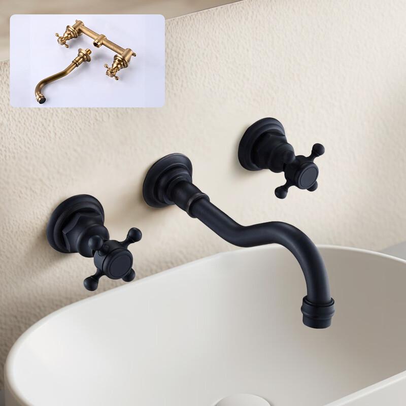 TLXT Integrated Basin Faucet for Bathroom Cabinets, Black Finish