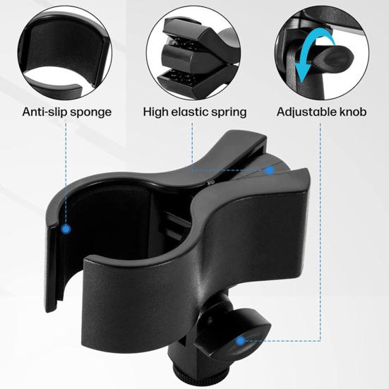 Klips do mikrofonu Regulowany klips do mikrofonu dla mikrofonów o zakresie średnicy zewnętrznej 1,26" od 2,36" na scenę, do kościoła, do studia