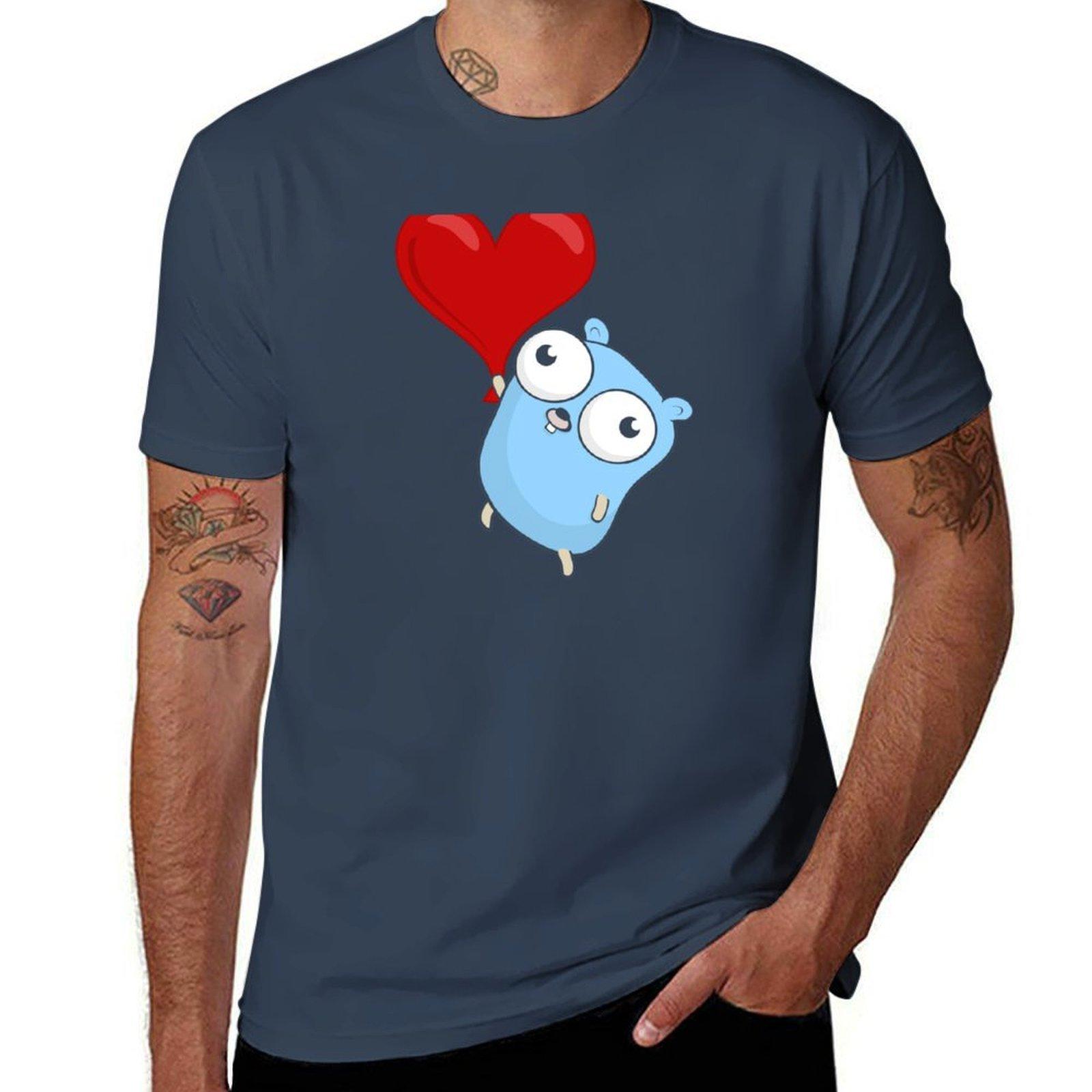 The Go Gopher Heart Balloon Tshirt Simple Casual Short Sleeve Tee S