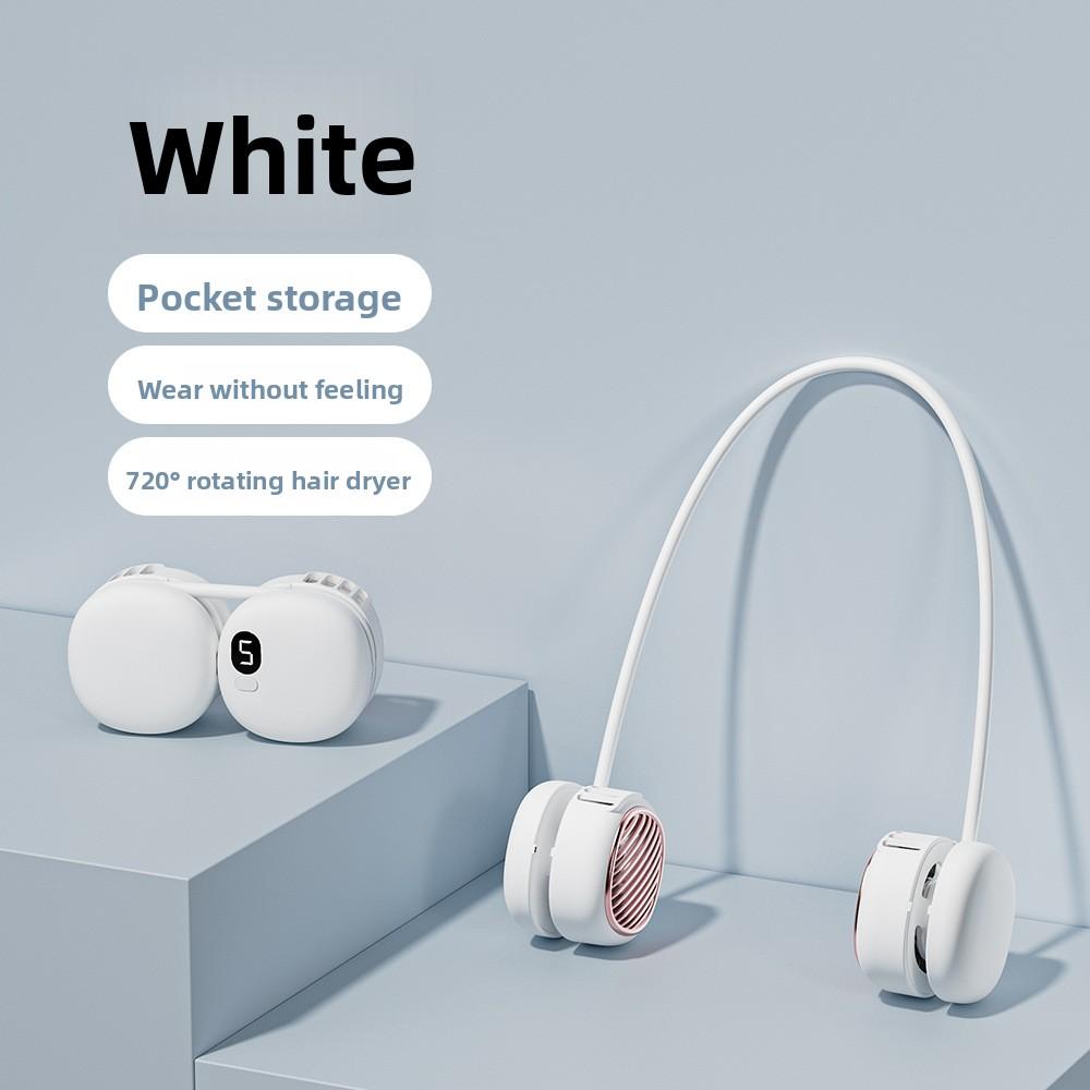 Neck Fan Bladeless Neck Fan Portable Digital Display Folding Five-speed Silent Large Wind Fan L21 hanging neck fan