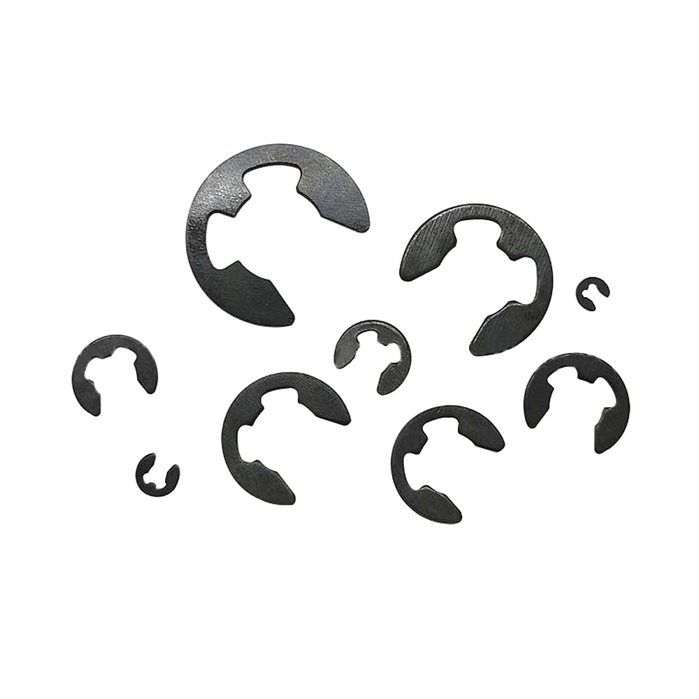 120 Pcs E-Shape Snap Rings M1.5-M10 Manganese Steel Snap Rings 10 Sizes E-Clip Retaining