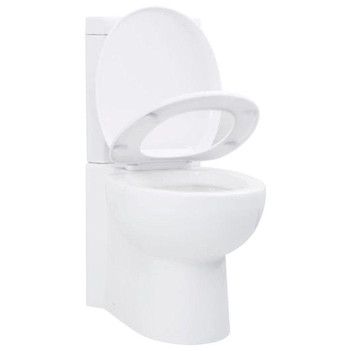 VidaXL WC Cuvette Céramique Blanc Fermeture Salle de Bain Toilette Abattant WC 141133