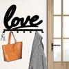 Heart Shaped Metal Key Hooks 7 Hooks Wall Mounted Rustproof Theme Decor