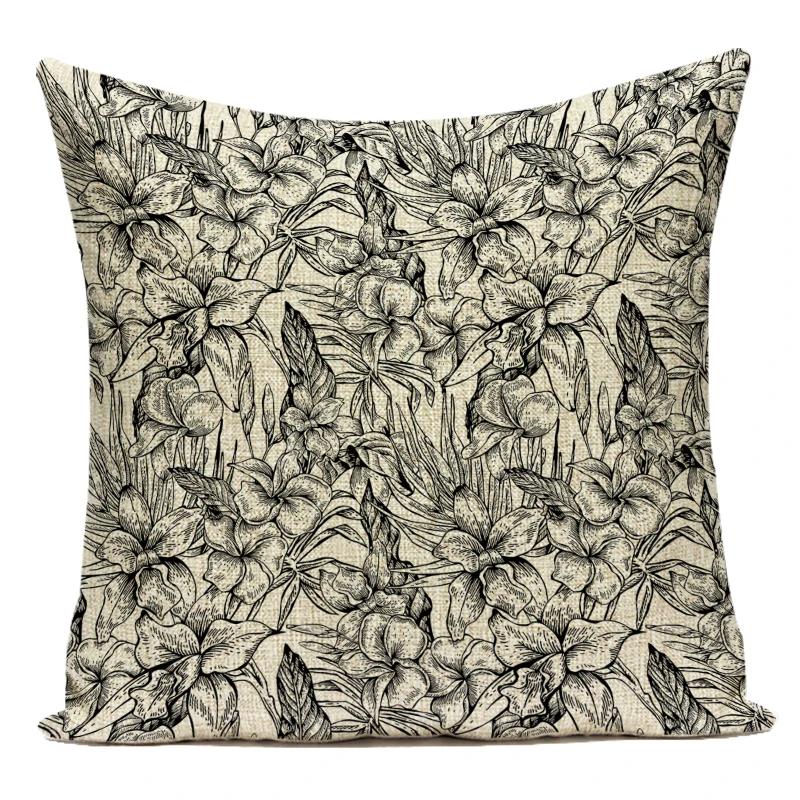 

Pillowcase for Kids Plant Leaf Leaves Grey Charcoal Grey Decorations Sofa Throw Pillow Case Cushion Cover for Living Room 16x16Inch