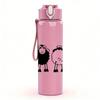 1PC Simple Line Sheep Group Graphic,750ml Color Plastic Sports Water Bottle,Leakproof Flip Straw Lid,Suitable for Sports Office Home Use