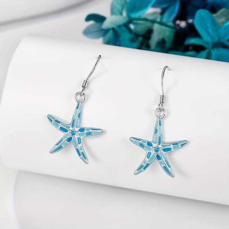 1 Pair Beach Style Drop Earrings, Blue Fruit…