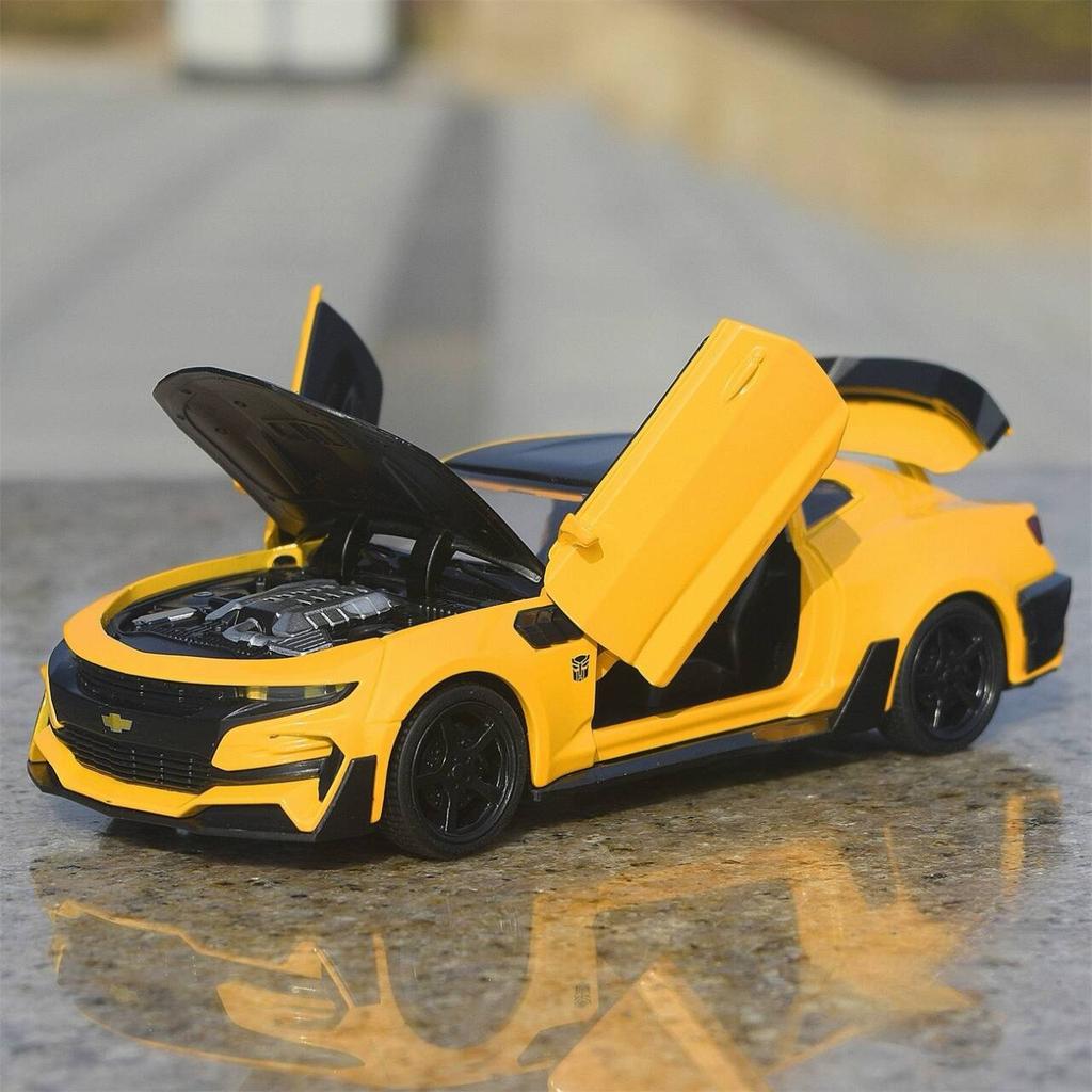 Chevrolet Camaro Supercar Simulation Diecast & Toy Vehicles Sounds & Light Pull Back Car 1:32 Alloy Model Gifts For Children