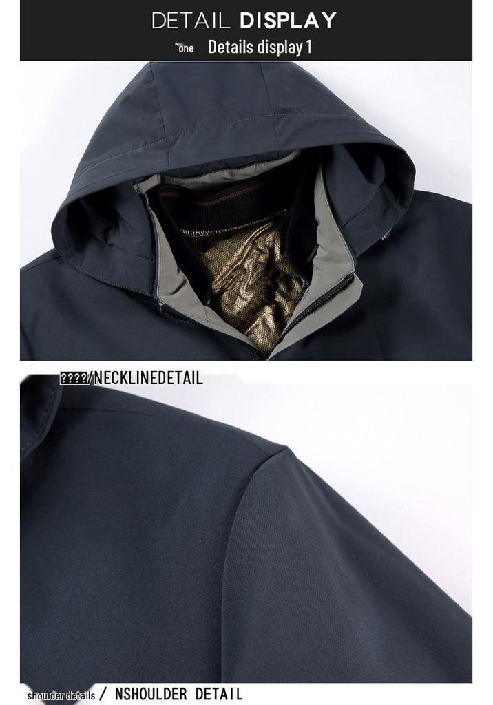 2024 Men's High-End Autumn Winter Hooded Down Jacket - Windproof, Warm, Casual Top for Middle-Aged