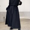Herren Hose Übergröße Einfarbige Elastische Taille Weiter Bein Punk Warm Schnürung Japanischer Stil Herrenhose für Cosplay