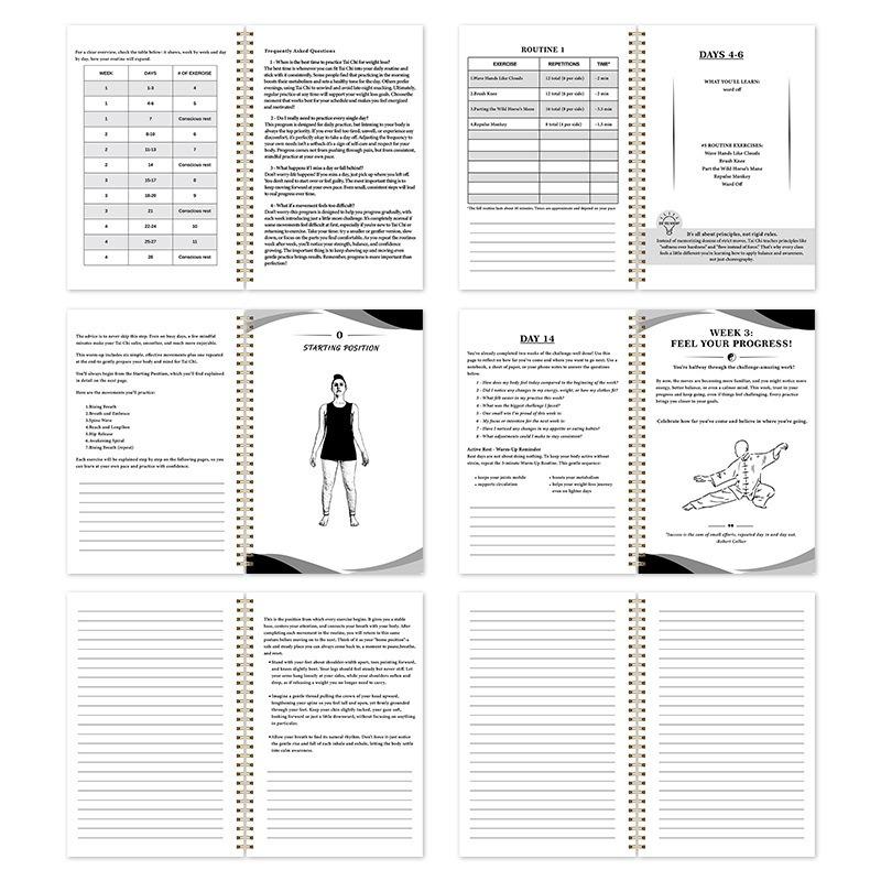 28 Day Tai Chi Walking Weight Loss Plan Journal For Seniors