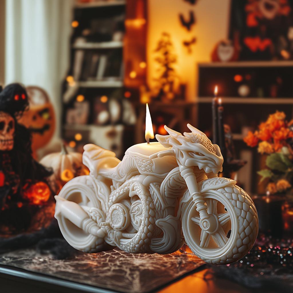 Evil Dragon Wrapped On Motorcycle Candle Silicone Mold Evil Magic Dragon Motorcycle Resin Gypsum Concrete Mold Craft Molds