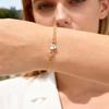 2pcs Fashion Heart Zircon Stainless Steel Bracelet for Women Men, Waterproof Simple Gold Color Jewelry Set for Couple Lover Gift