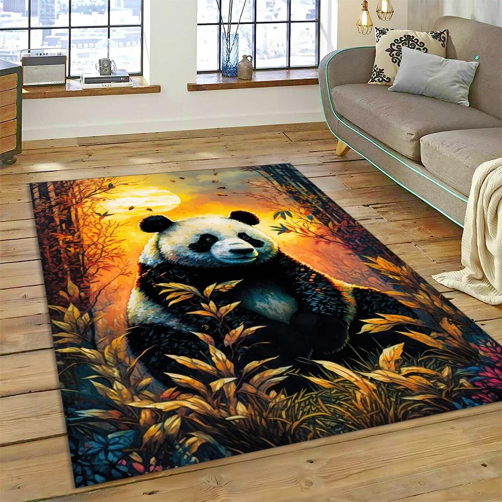 Cute Dream Panda Animal Cartoon Carpet Rug for Home Living Room Bedroom Sofa Doormat Decor,Kids Play Area Rug Non-slip Floor Mat