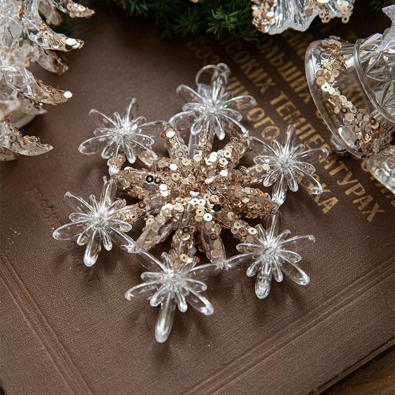Christmas Transparent Acrylic Tree Hangings - Multi-Style Pendants for Family Party & Home Christmas Decoration