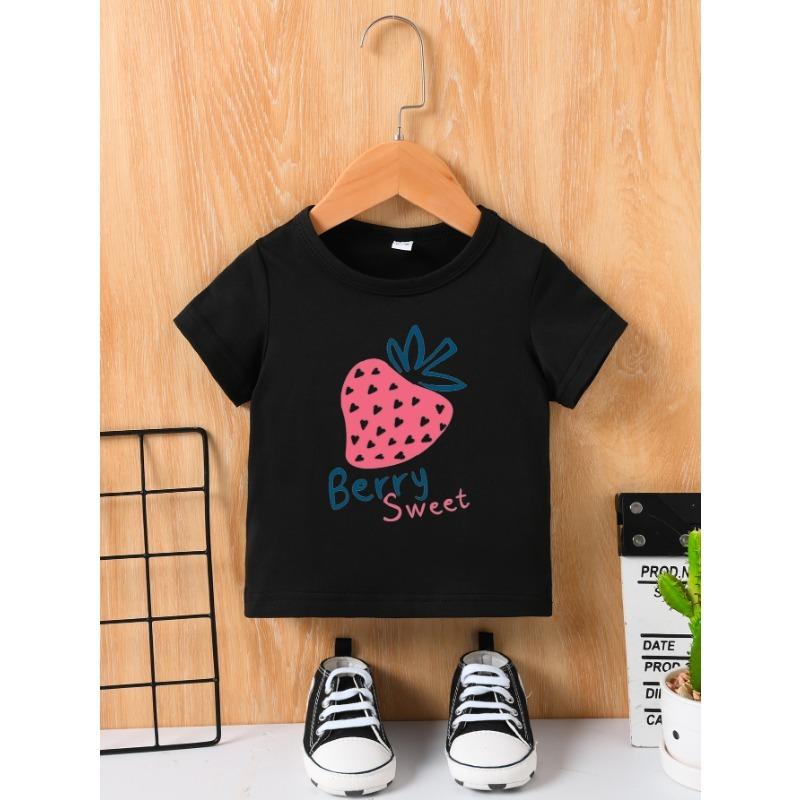 Cute sushi print round neck short-sleeved T-shirt Cute and playful style Suitable for summer outings and daily wear