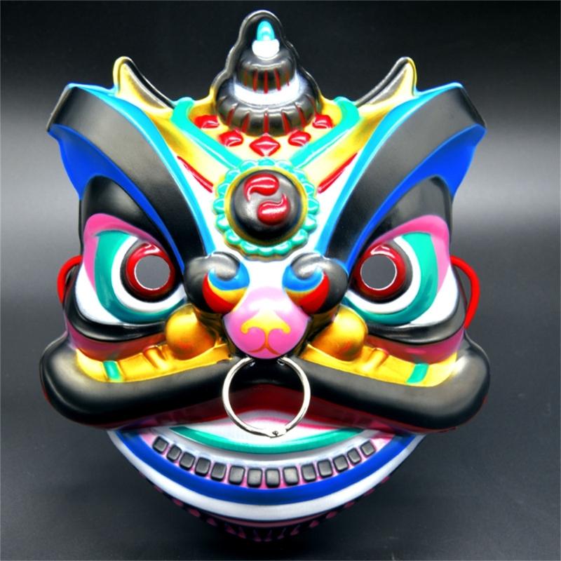 Chinese Lion Dance Costume Mask Theatrical Mask Full Face Mask Halloween Cosplay Mask For Women Men Cosplay Photography