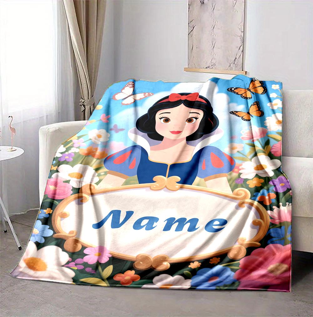 Custom Name Butterfly Garden Flannel Blanket Throw Blanket Soft Warm Sofa Bed Home Decor Unique Gift