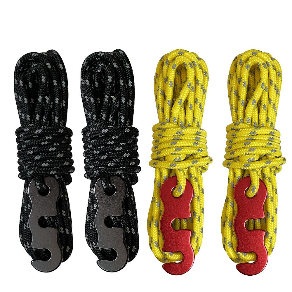 Outdoor Tent Rope Reflective Rope Canopy Rope Reinforced Windproof Rope Buckle Tent Fixed Wind Rope Tent Wind Rope Buckle