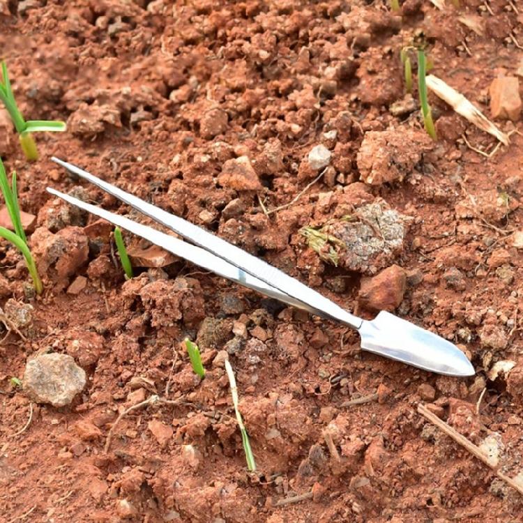 Stainless Steel Root Rake Loosen Soil Bonsai Tree Tweezers with Ergonomic Handle