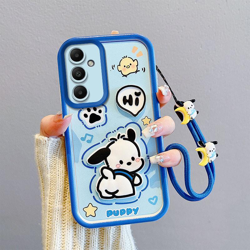 KEYSION Shockproof Case for Samsung S25 FE 5G with Lanyard Soft Silicone Cute 3D Cartoon Doll Phone Back Cover for Galaxy S25 FE