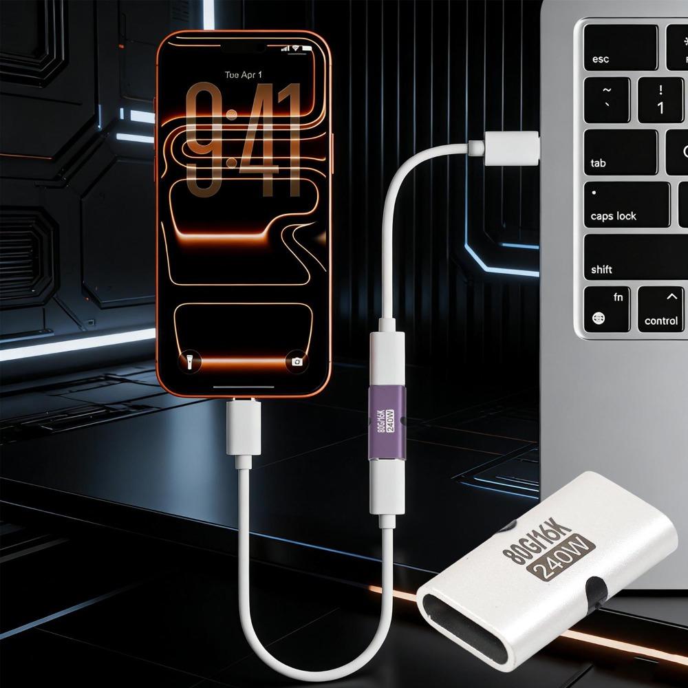 1-10pcs 240W PD 80Gbps High-Speed USB C Female To Female Adapter 16K 60Hz Video for MacBook Pro Air IPad Type-C HUB Converter