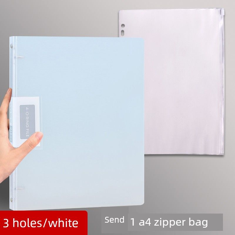 Four-Hole A4 Punch Loose-Leaf Binder 3-Hole Folder A4 Paper Clip Info Booklet Storage Paper Paper Perforated Shell
