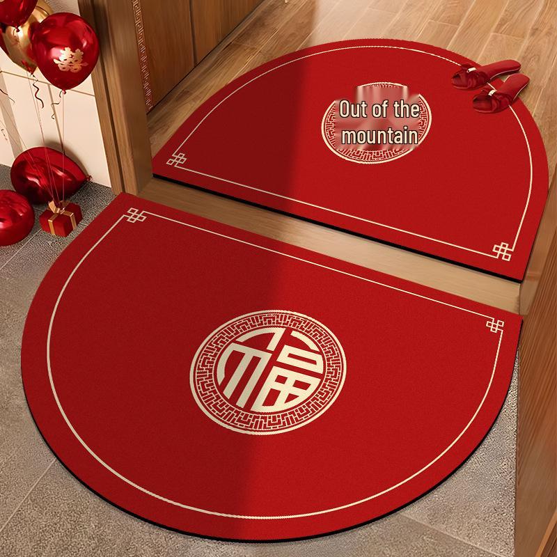 Semicircle Diatomaceous Earth Entrance Mat - Dirt-Resistant, Easy-Clean, Non-Slip, Cuttable Foot Pad for New Year