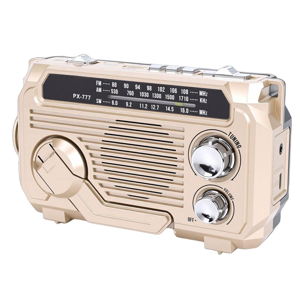 Solar Hand Crank Radio with Bluetooth Speaker Flashlight AM FM SW Water Proof Portable Emergency Radio for Indoor