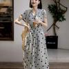 La Chapelle 2026 Elegant Polka Dot Linen Blend A-Line Dress