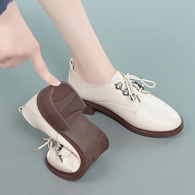 Fashion AIYUQI Ladies Shoes Large Size 41 42 43 Genuine Leather Casual Women Oxford Shoes British Style Lace-up Shoes Women