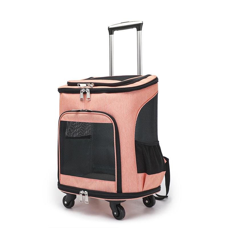 

Портативный рюкзак-тележка для кошек и собак оранжевый