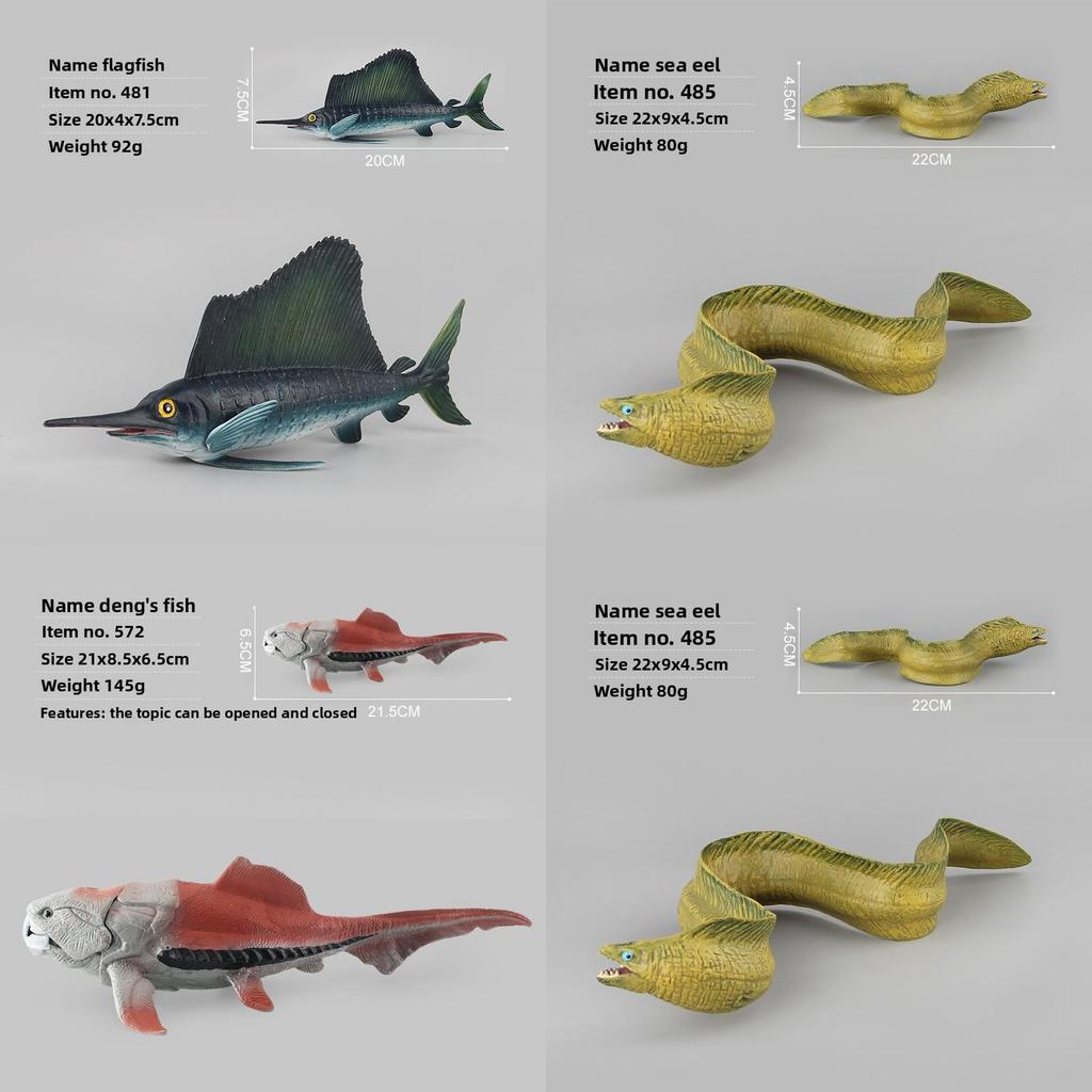 Arabian Pike Eel Kids Marine Animal Toy Set With Realistic Plastic Models For Educational Play
