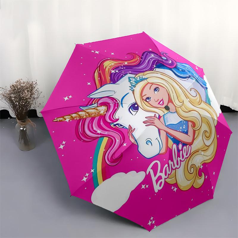 1pc Barbie Unicorn Fantasy Umbrella with Plastic Handle,Suitable for All Seasons Travel Outdoor Multi-functional UmbrellaDCS185