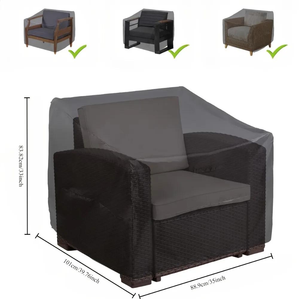 Durable Black Outdoor Chair Cover – Deep-seat Leisure Chair