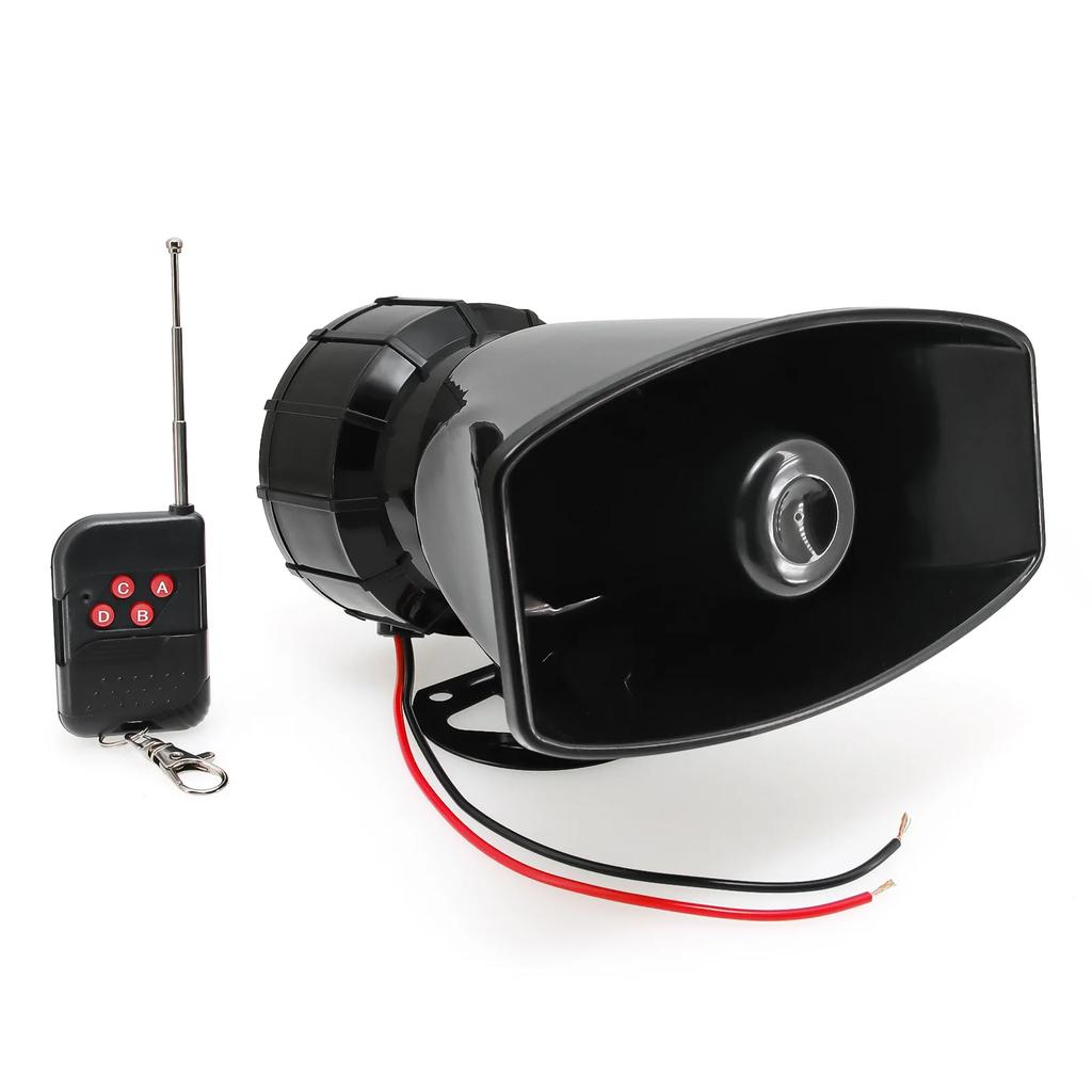 12V 7 Sounds Car Horn Speaker Electronic Siren Loud Car Warning Alarm Horn Multi-tone Loudspeaker With Remote Controller