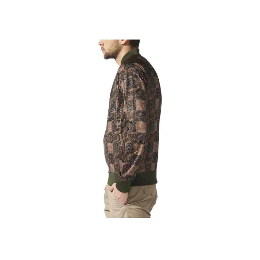Adidas Originals Trefoil Logo Print Sports Zip-Up Long Sleeve Jacket Men Jackets Brown S18589
